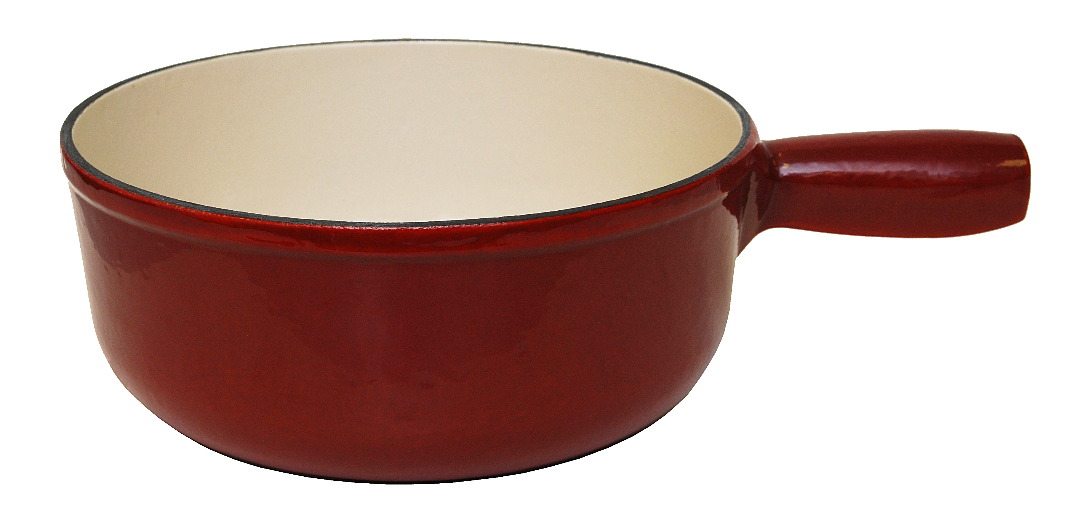 Caquelon Gusseisen rot/weiss Ø  23 cm 2.3 Lt.