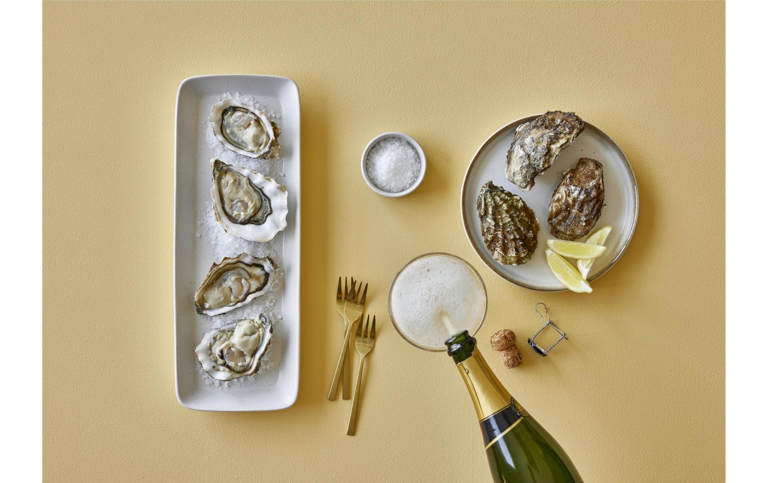 Austern, Oysters, Shucking, Muscheln, Sekt