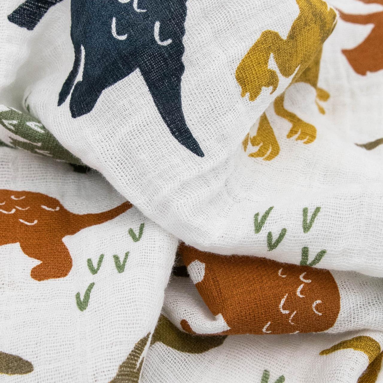 Baumwoll-Muslin Squares, Dino Friends