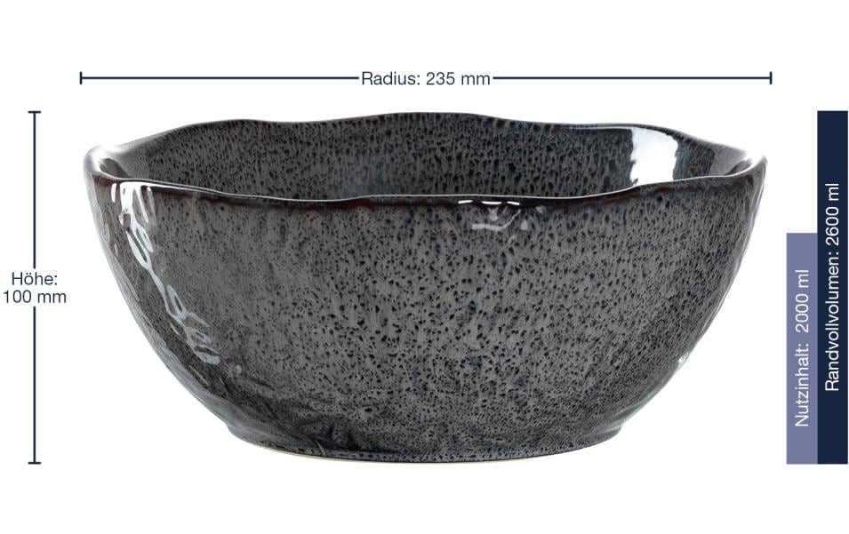 Leonardo Schale Matera 2.6l Anthrazit 2tlg Schale, Suppenschüssel, Töpferei, Kunst, Porzellan