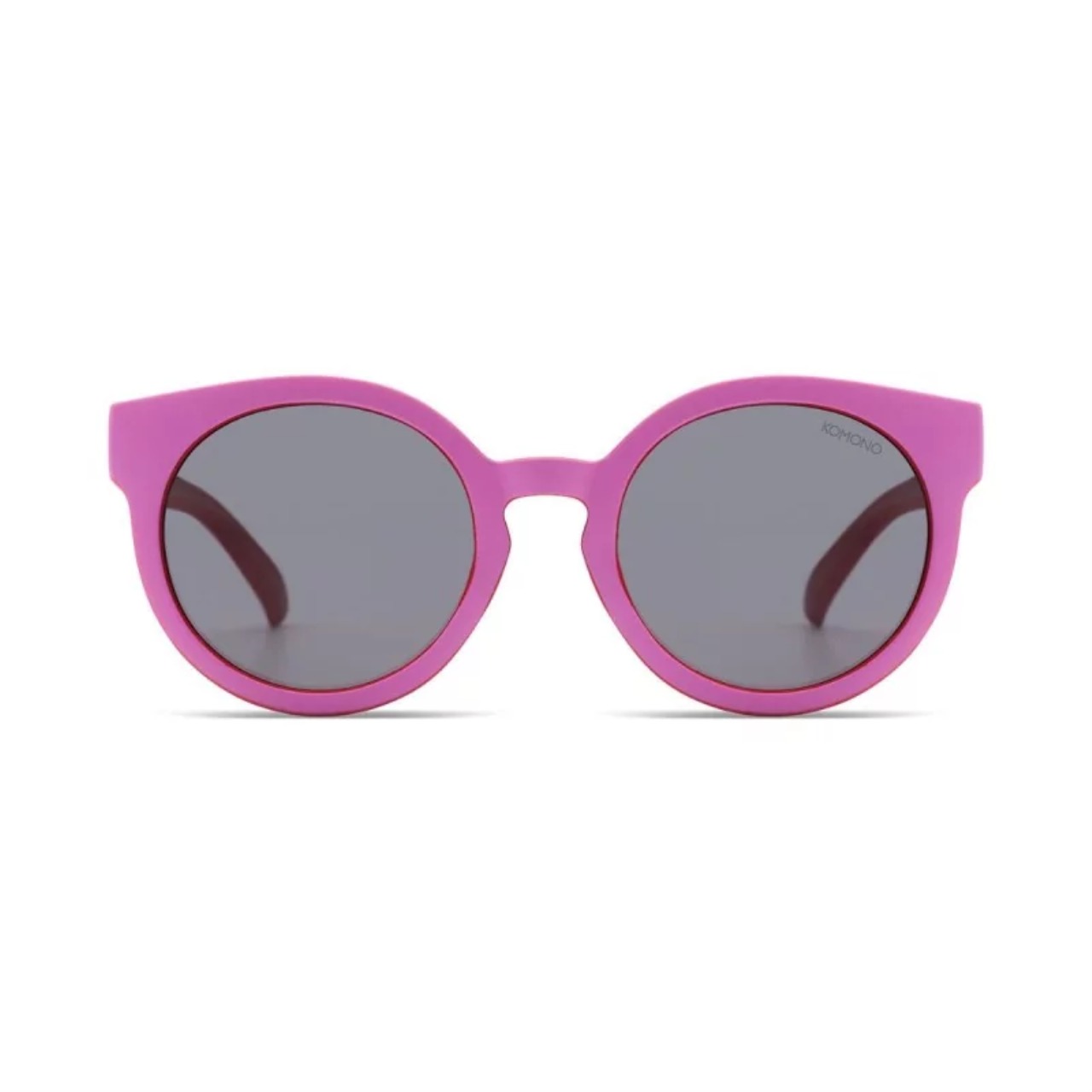Sonnenbrille, Runde Gläser, Pink Rahm, grau getönt, Kunststoffrahmen