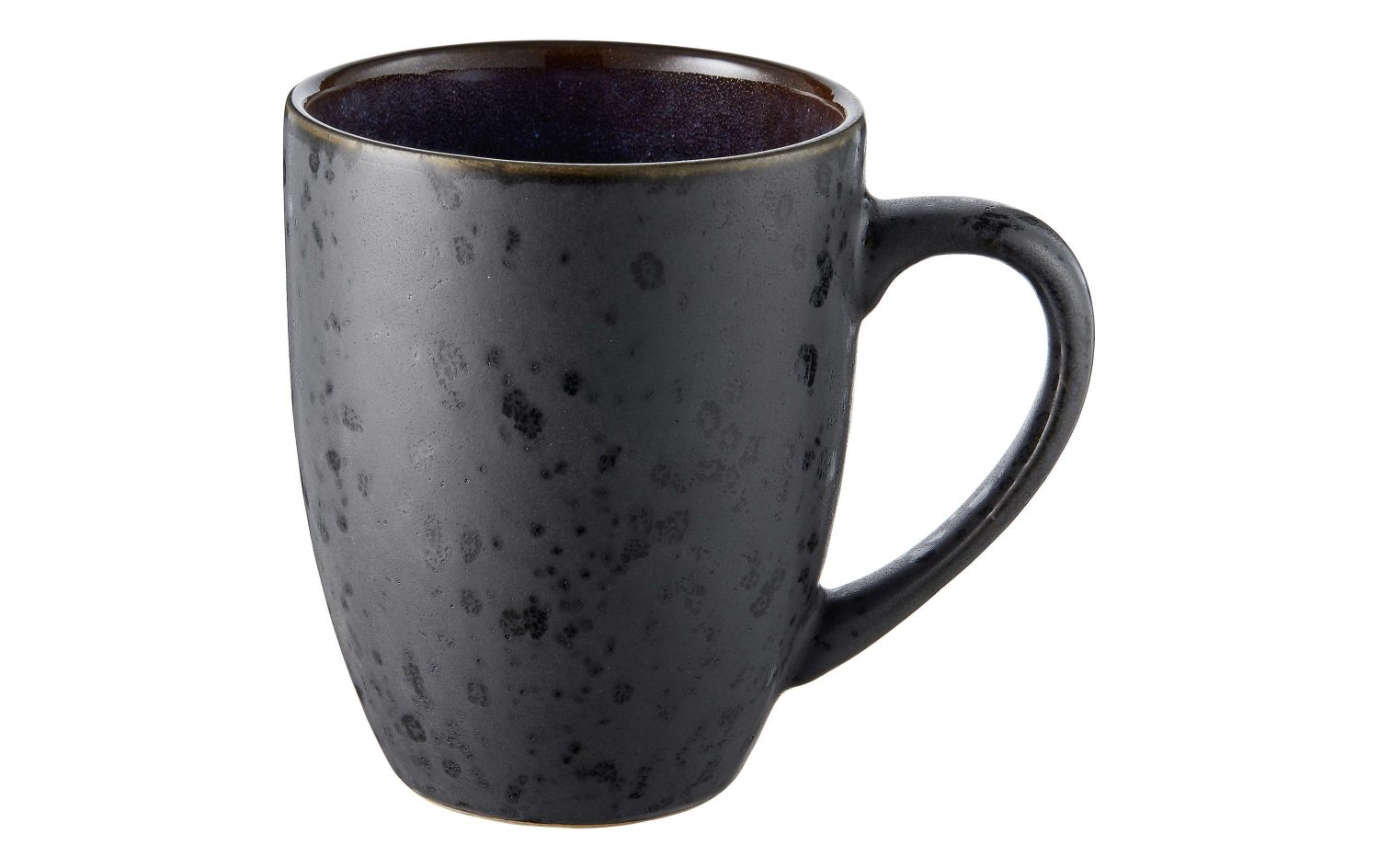 Kaffeebecher, Keramik, Dunkelgrau, Sprenkelung, Tbecher