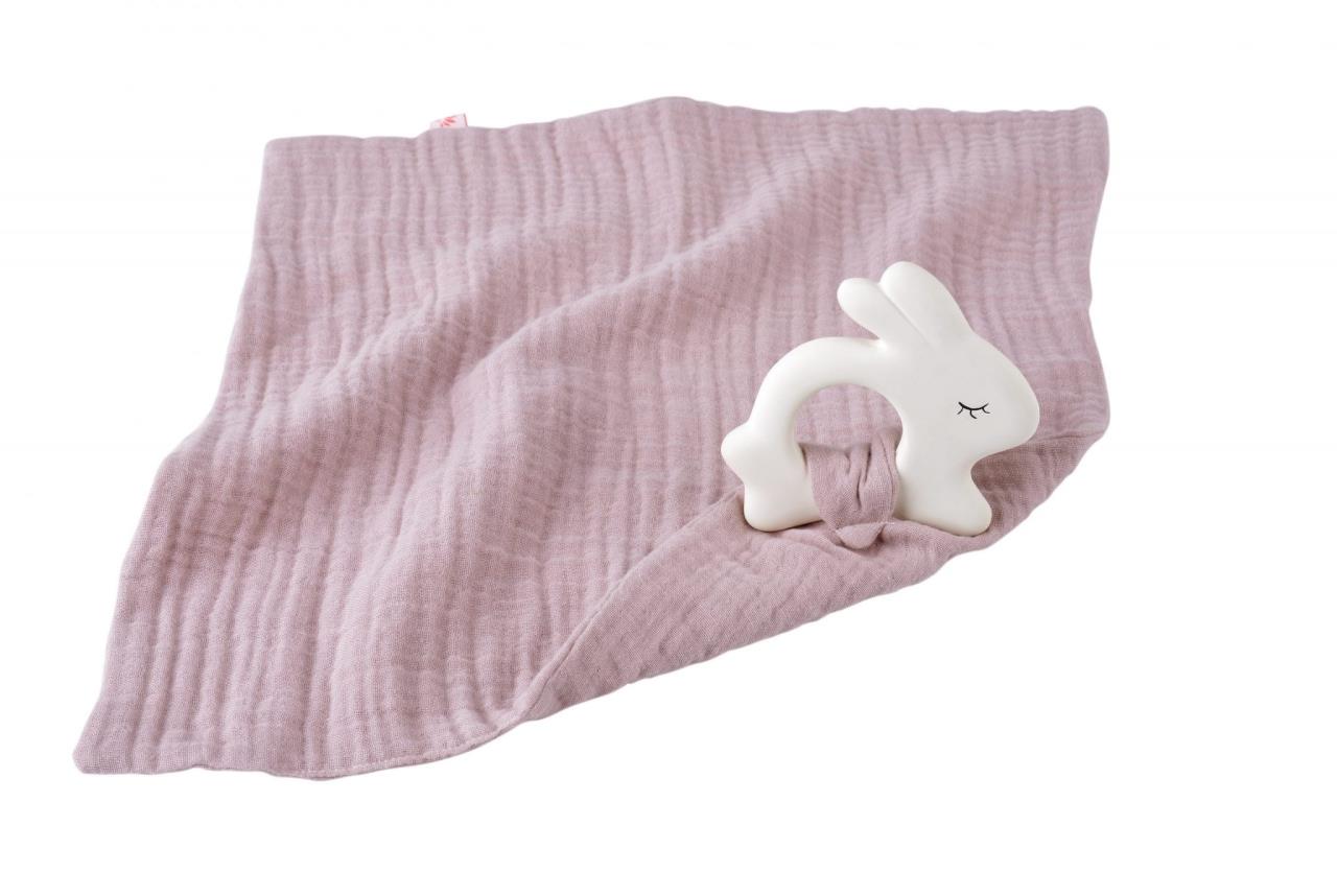 Kautschukhase mit Muslin, rosa