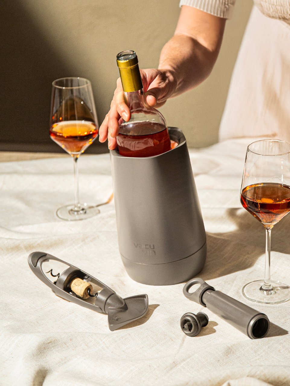 Wein, Flasche, Dekanter, Korken, Gläser