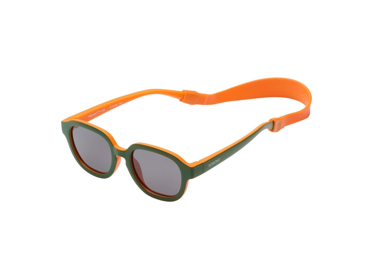Sonnenbrille, Kunststoffrahmen, orange, grün, randloses design