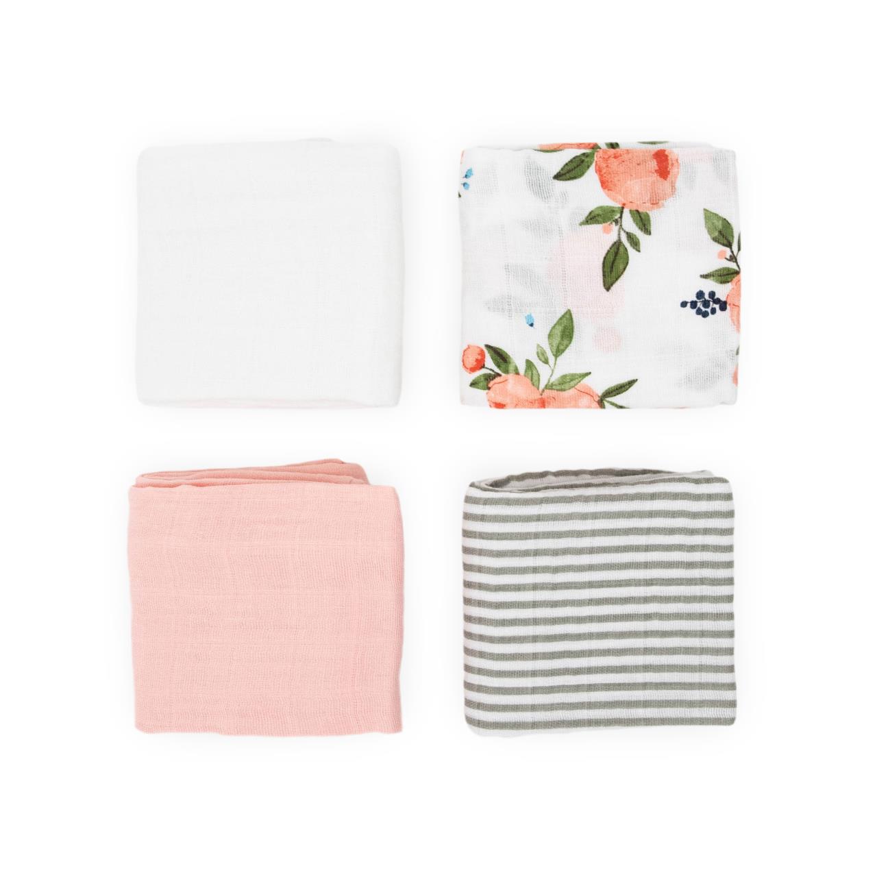 Baumwoll-Muslin Squares, Watercolor Roses