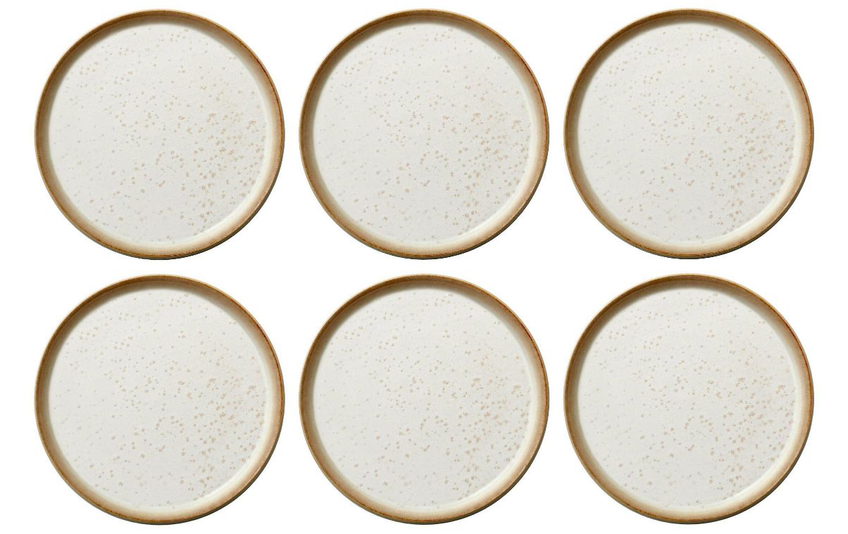 Speiseteller, Teller-Set, Keramik, getupftert, Speckled