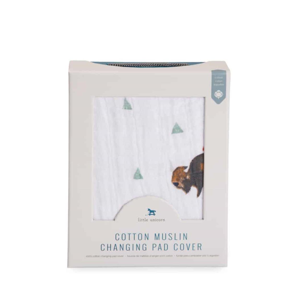 Baumwoll-Muslin Überzug für Wickelunterlage Bison