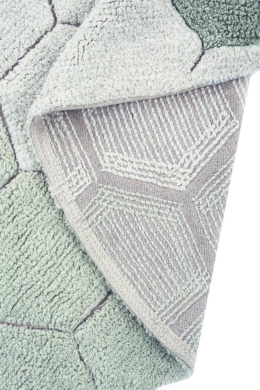 Runder Teppich Honeycomb, Salbeiblau/Elfenbein/Hellblau