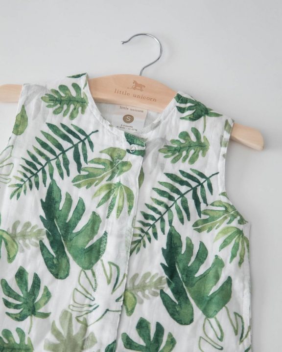 Cotton Muslin Sleeping Bag Gr. S - Tropical Leaf