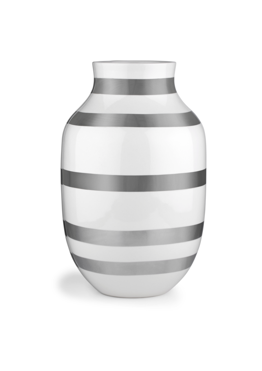 Omaggio Vase, 31cm, Silber