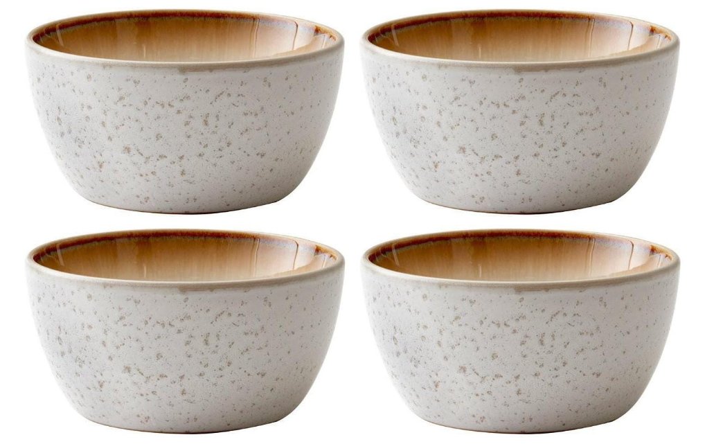 Schüssel, Porzellan, 4er-Set, gesprenkelt, Keramik