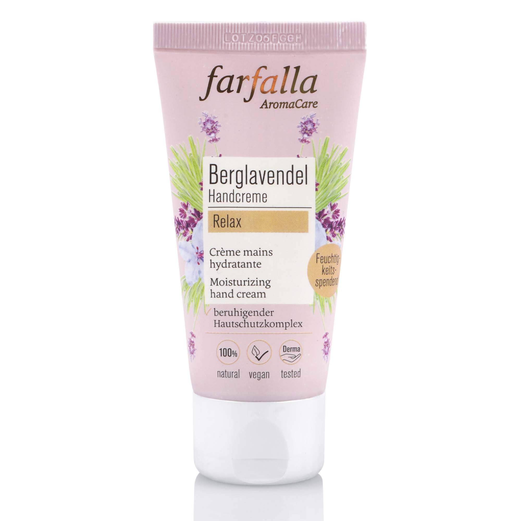 farfalla Berglavendel Relax, Schön entspannt Handcreme, 50ml