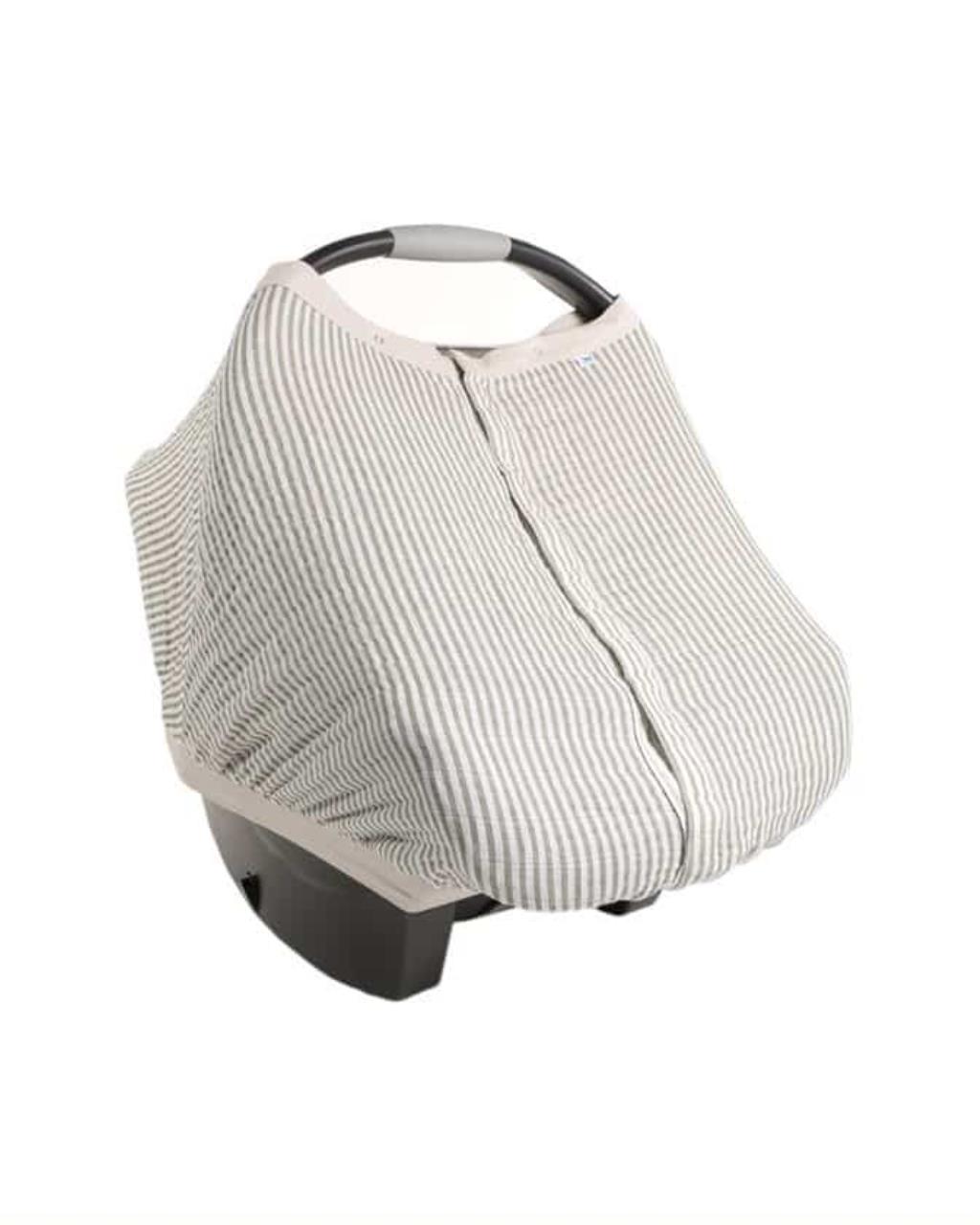Baumwoll-Muslin Sonnendach Grey Stripe