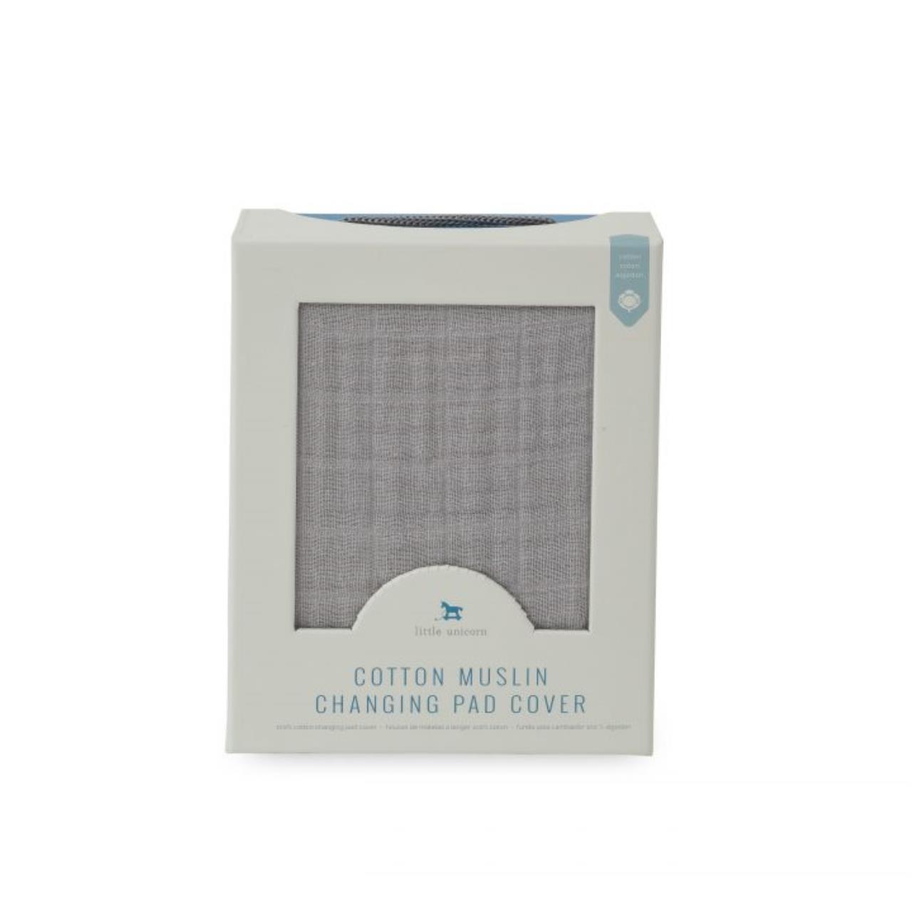 Baumwoll-Muslin Überzug für Wickelunterlage Taupe Cross