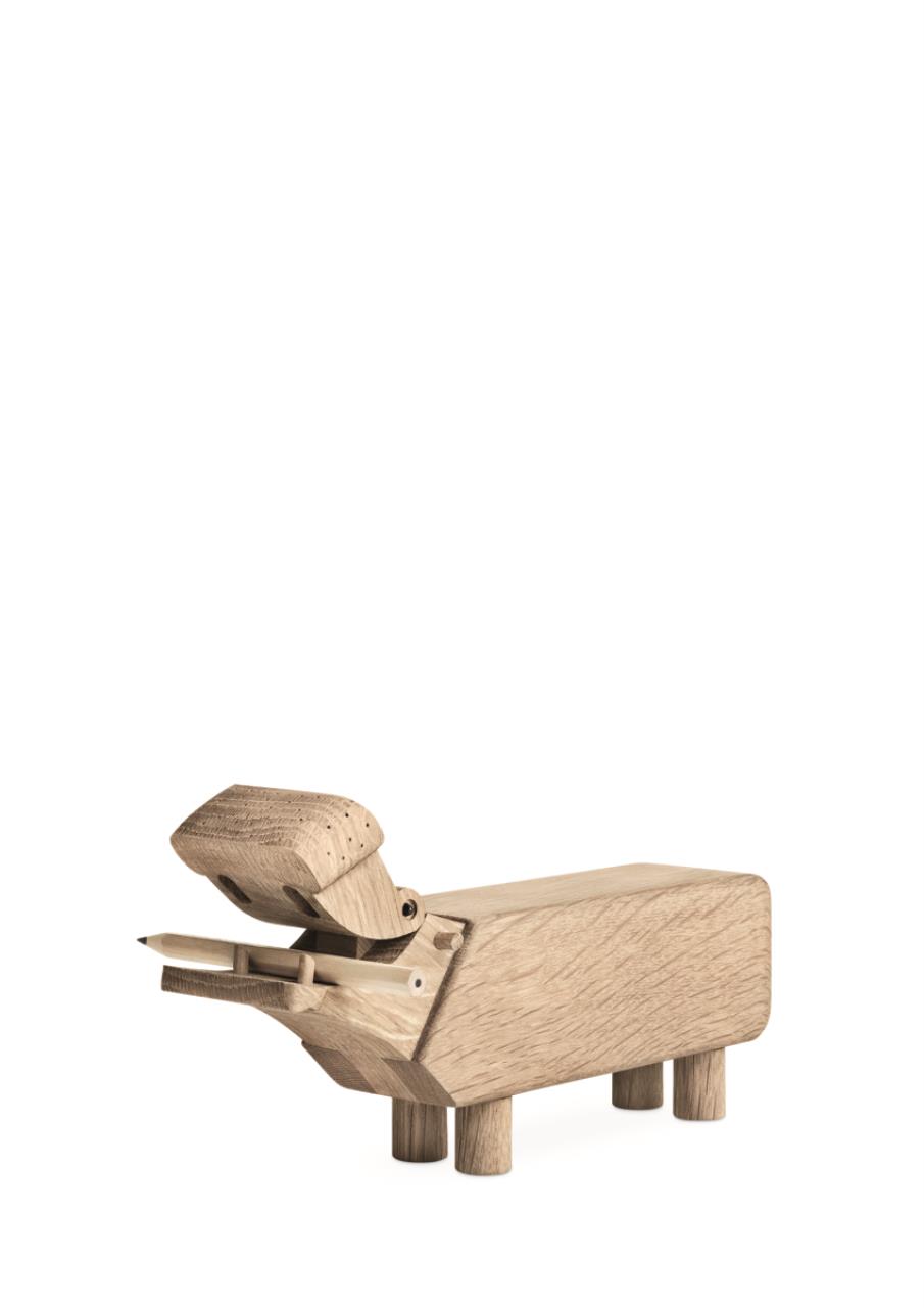 Flusspferd, 9cm, Eiche