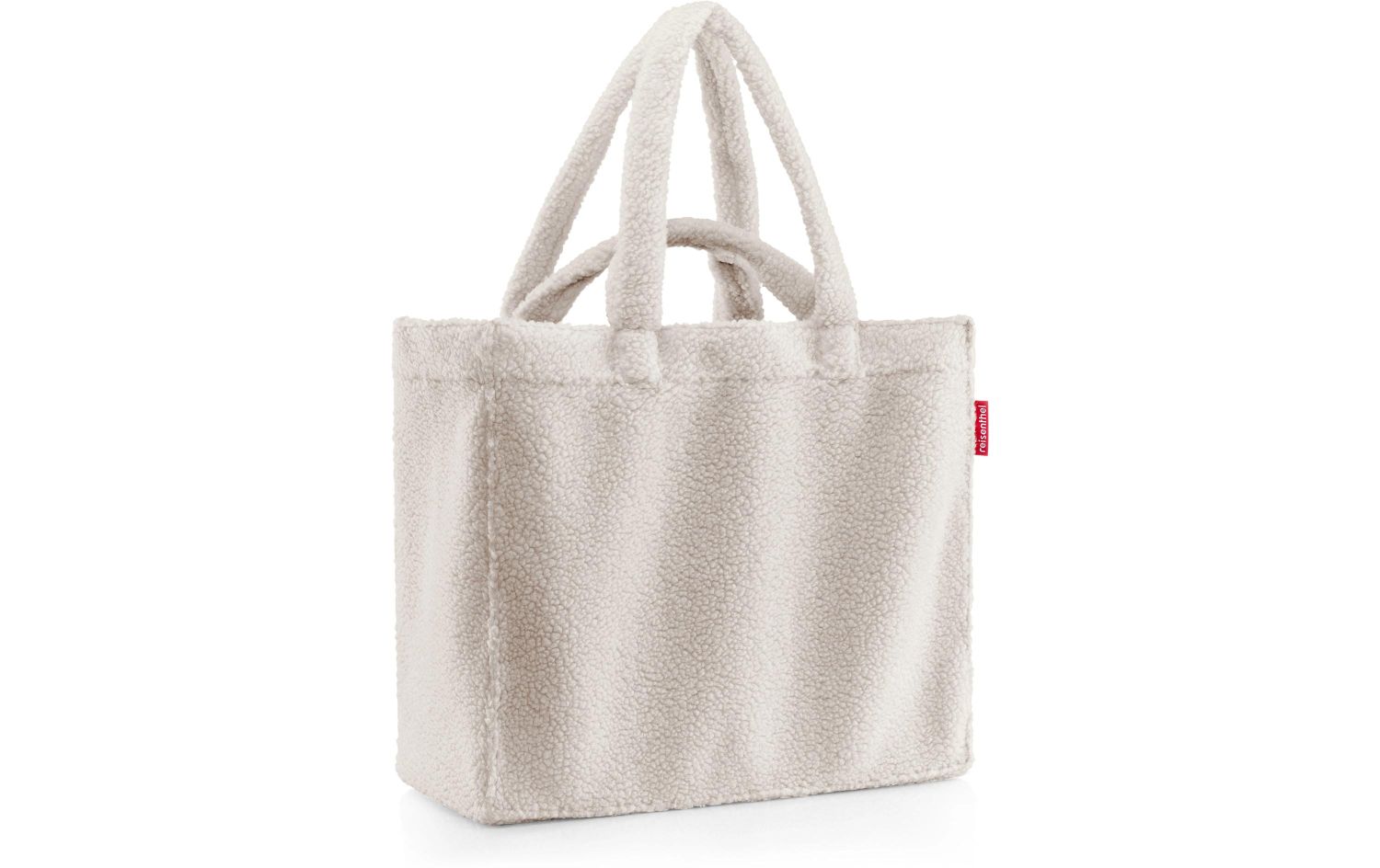 Tasche, Tote, Fleece, Beige, Kastenform