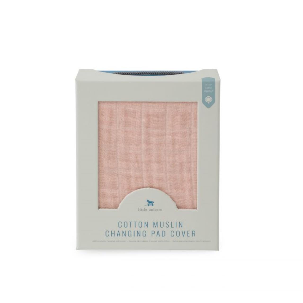 Baumwoll-Muslin Überzug für Wickelunterlage Rose Petal