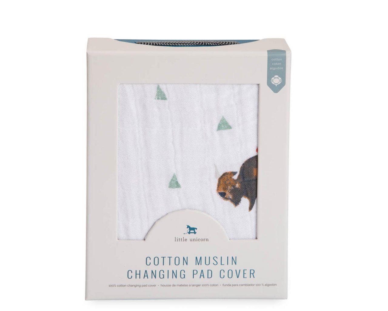 Baumwoll-Muslin Überzug für Wickelunterlage Bison