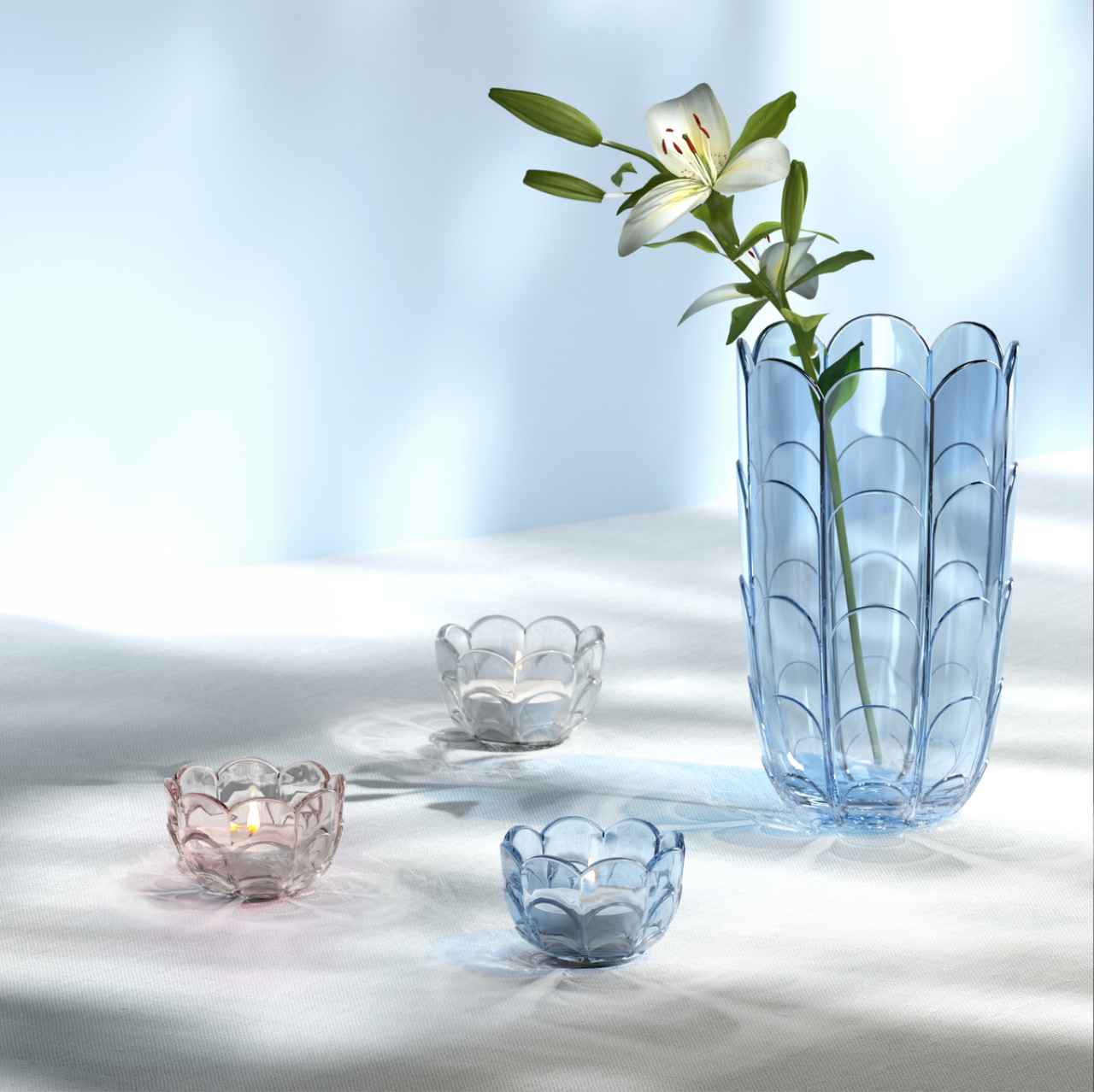 Vase Lilie, 19cm, Blue Iris