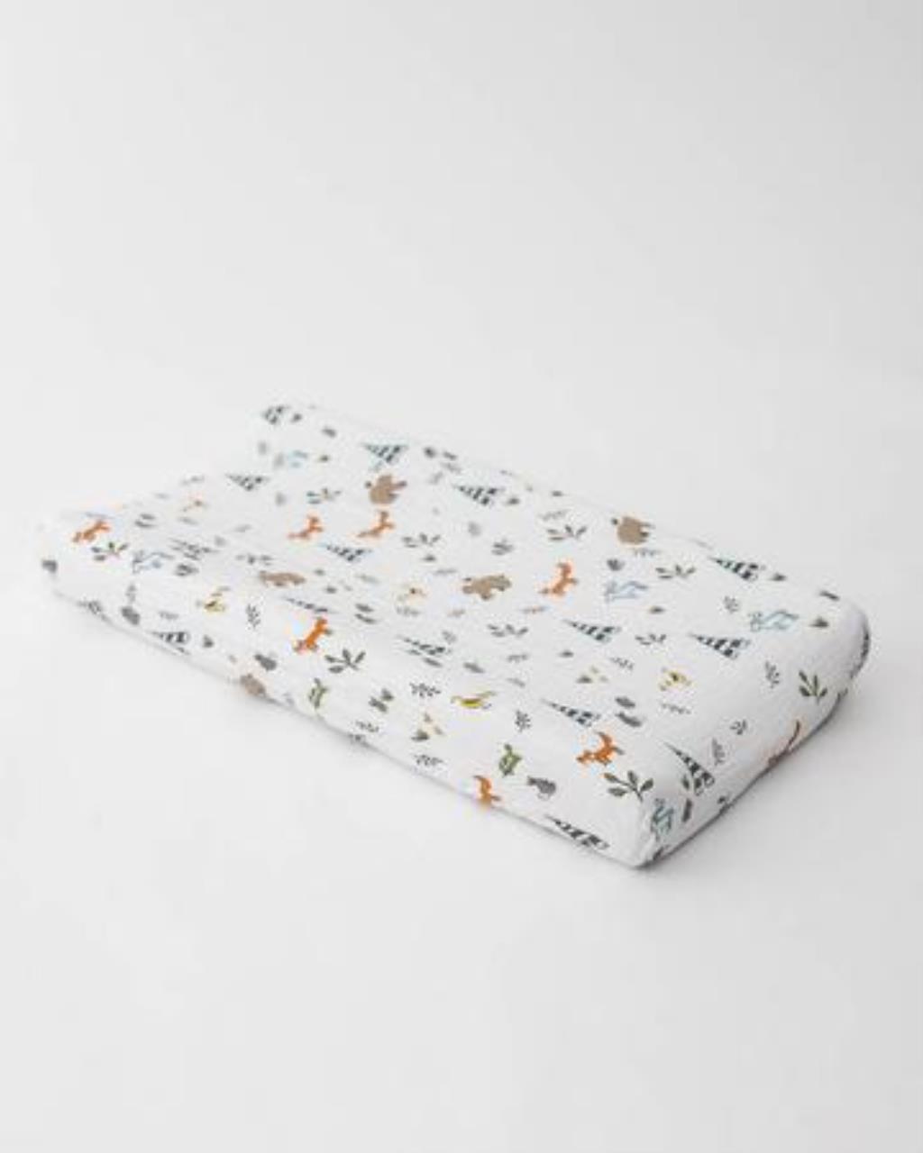 Baumwoll-Muslin Überzug für Wickelunterlage Forest Friends