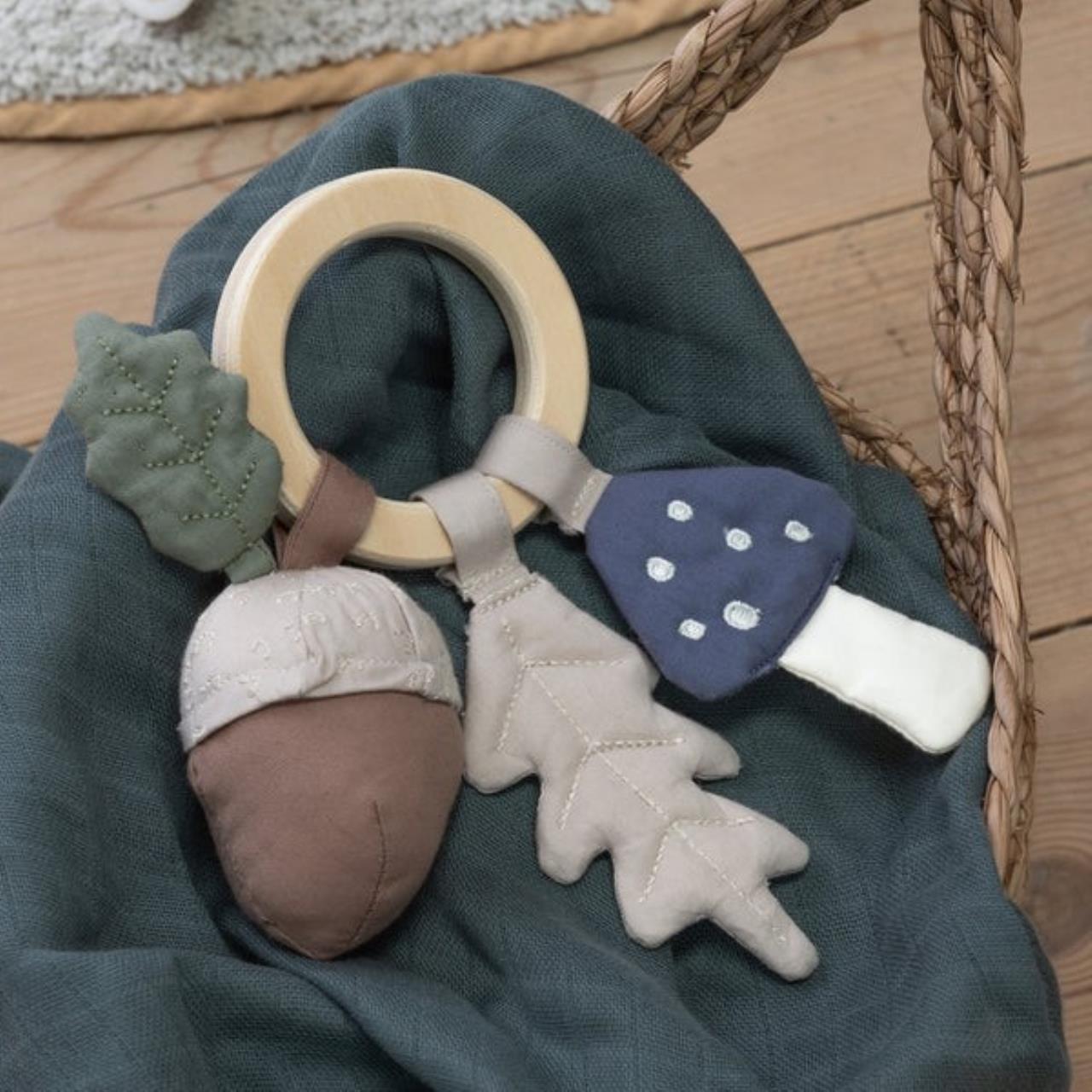 Rassel, blau/beige