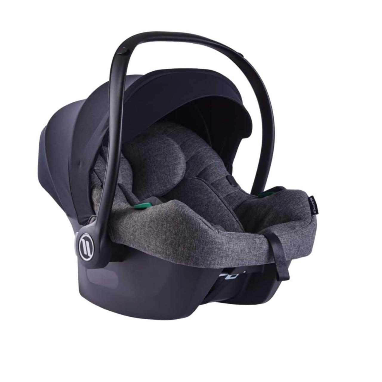 Baby car seat, Group 0/1, Grau Stoff, Tragegriff, Babyschale