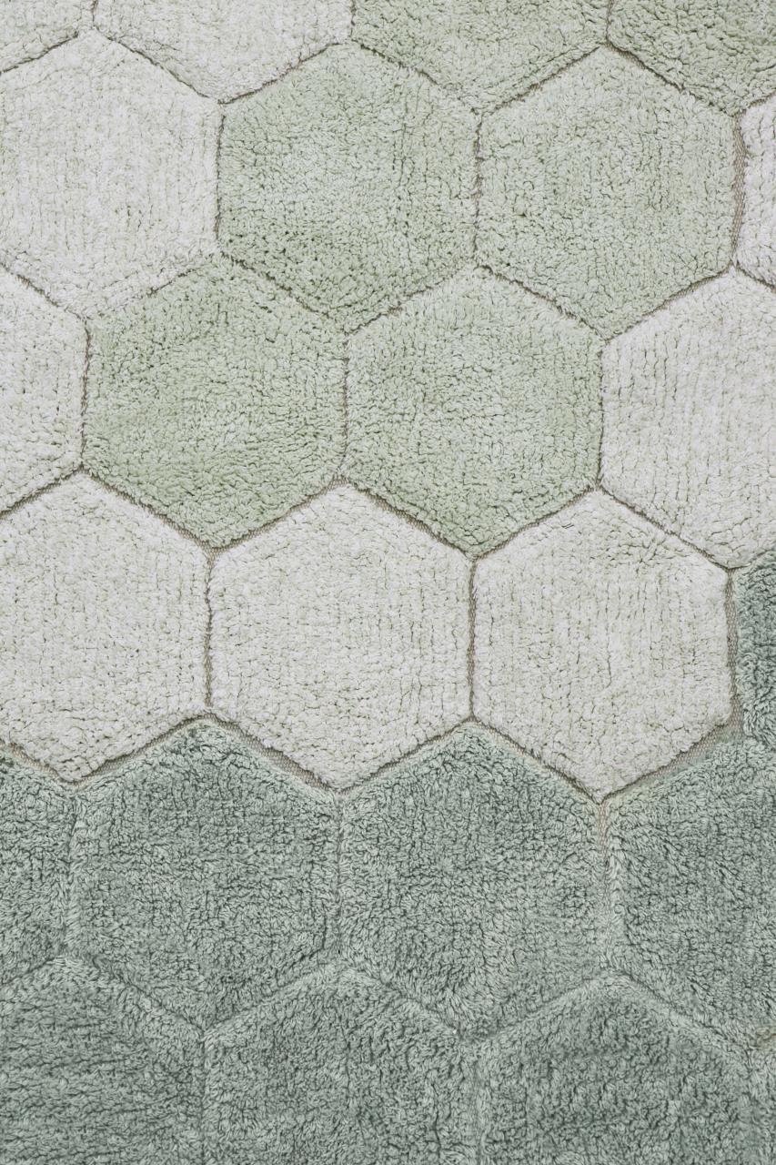 Runder Teppich Honeycomb, Salbeiblau/Elfenbein/Hellblau
