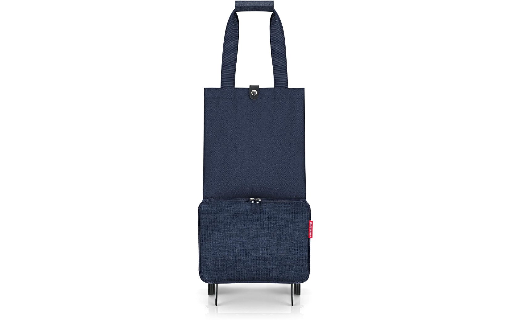 Tote-Tasche,  marineblau, Stoff, Reißverschlussfach, doppelte Henkel