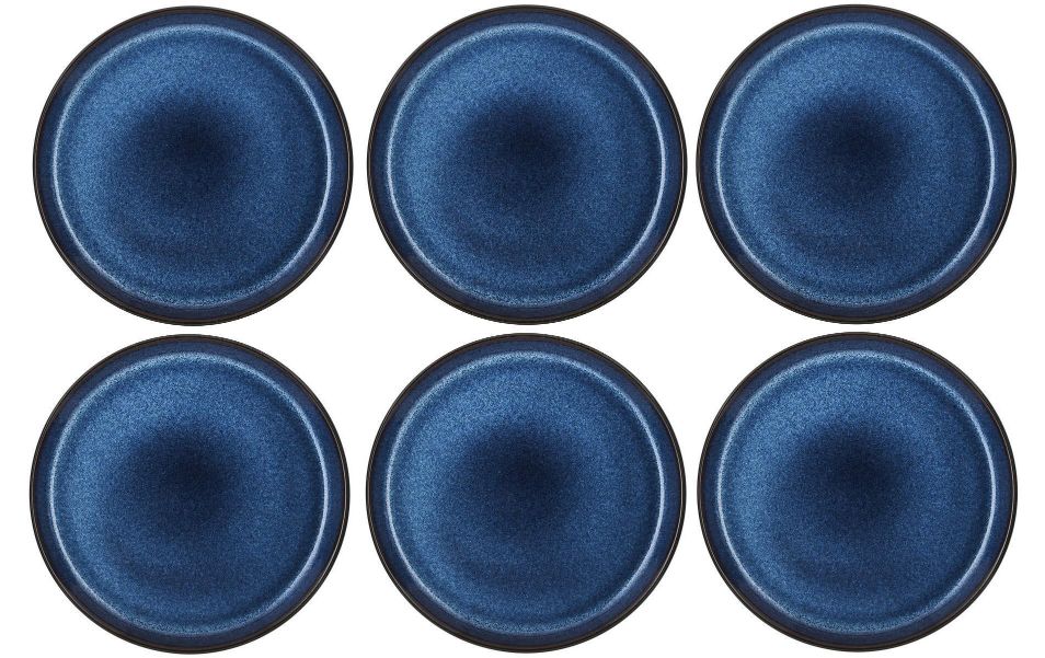 untersetzer, blau, keramik, rund, 6-stück