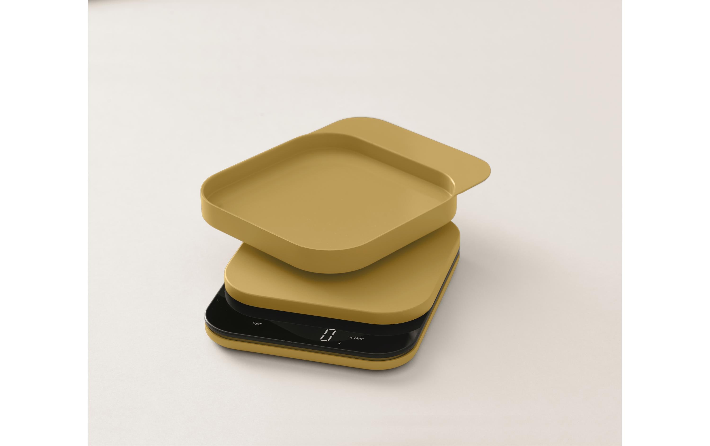 Küchenskalierung, digitale Waage, gold color, gestapelt, Schale/Tray