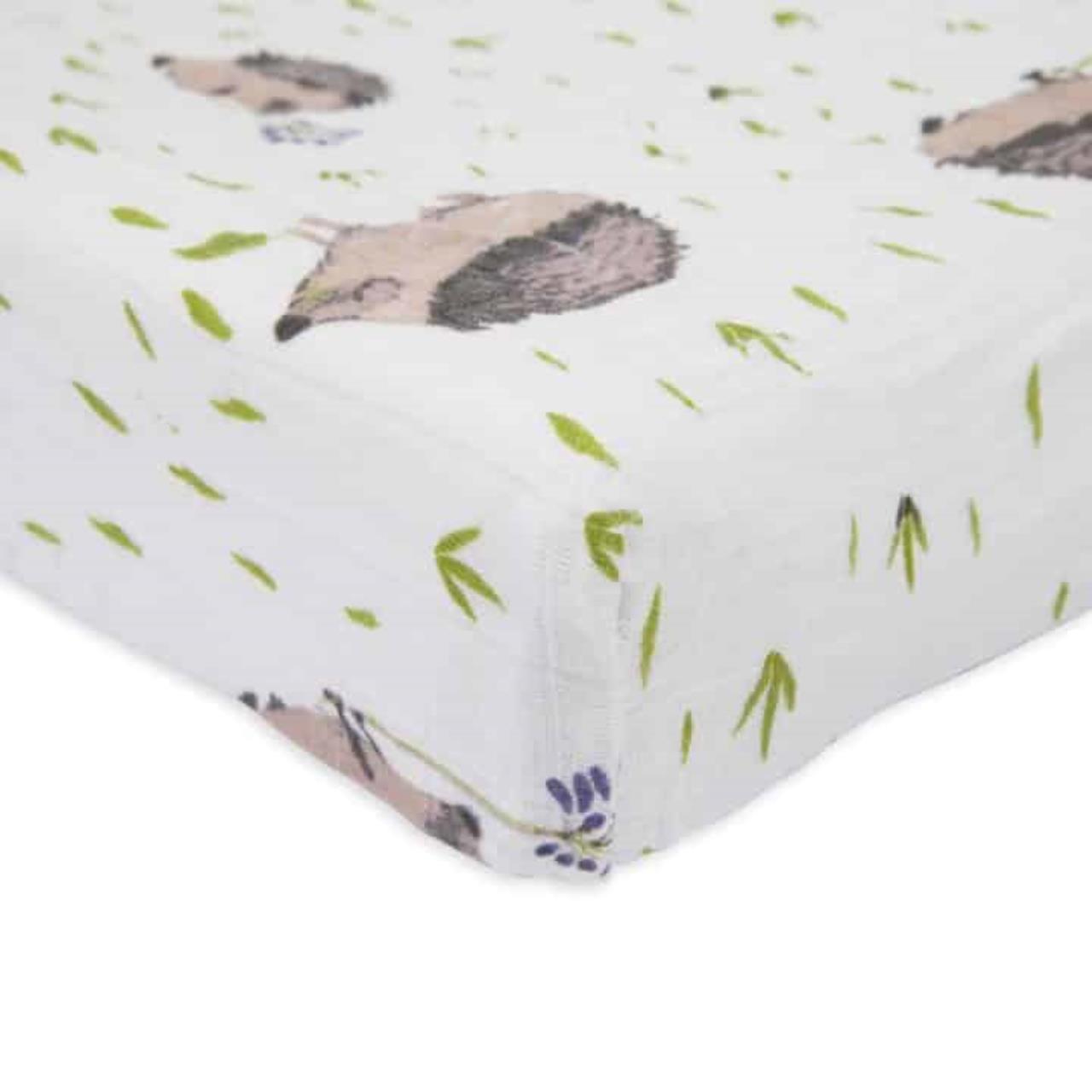 Baumwoll-Muslin Überzug für Wickelunterlage Hedgehog