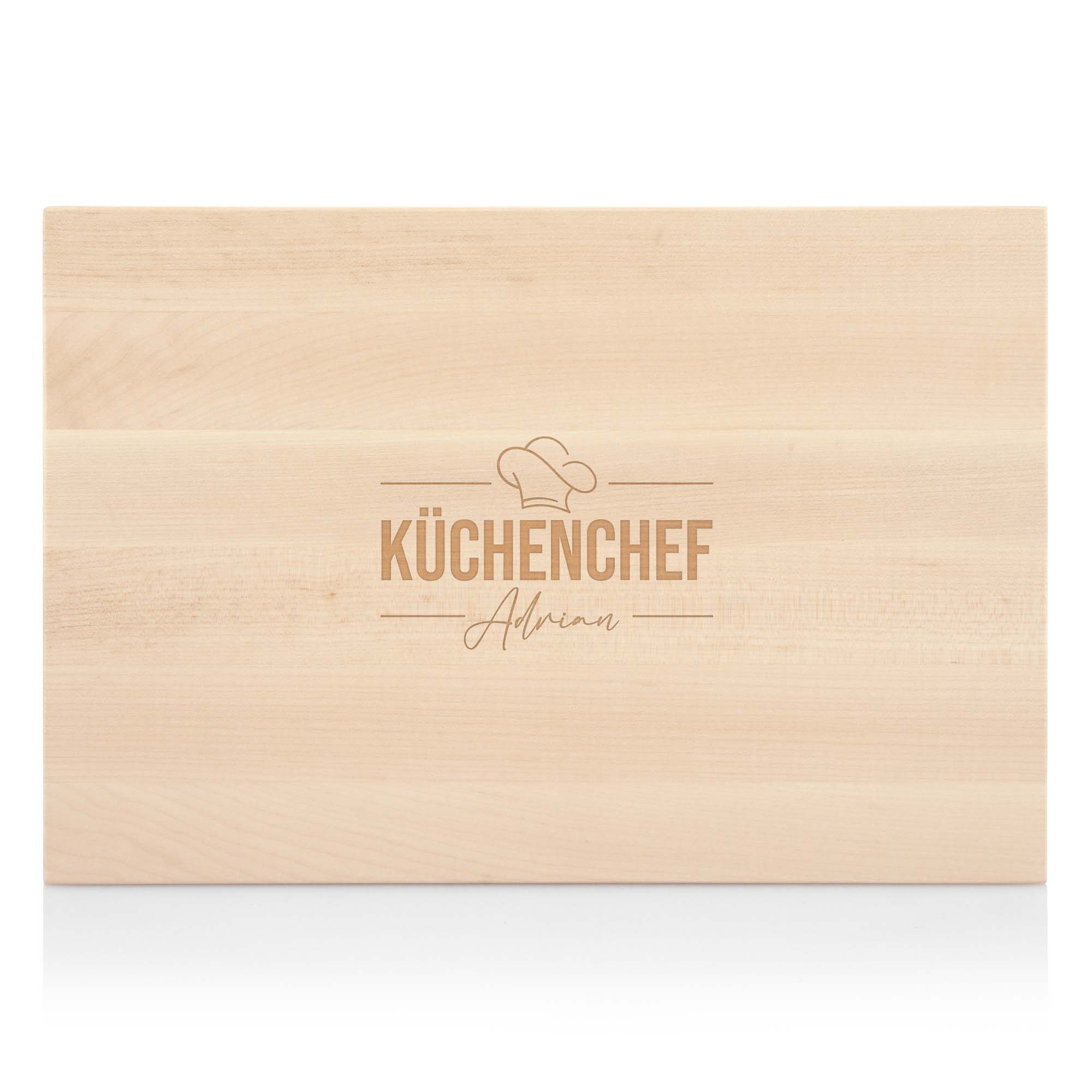 Schneidebrett Ahorn massiv Swiss Made "Grillmeister", "Küchenchef"