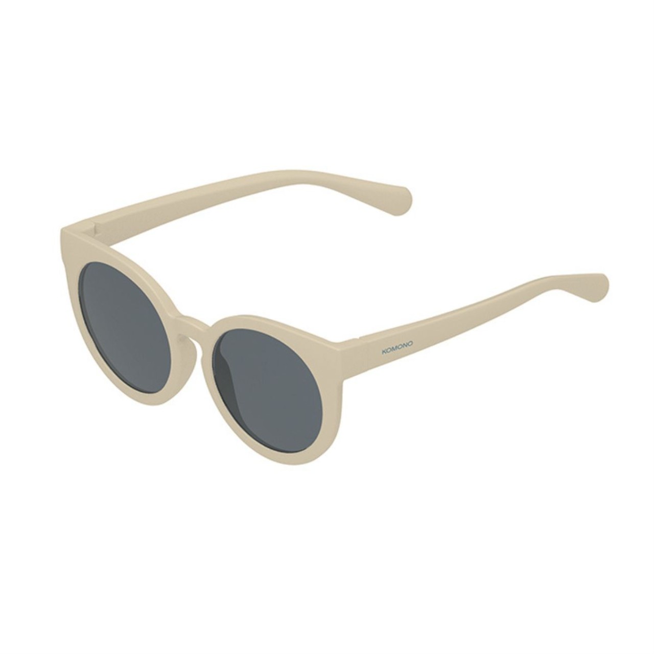 Sonnenbrille, Runde Brille, Beige Rahmen, Dunkle Gläser, Casual-Brille