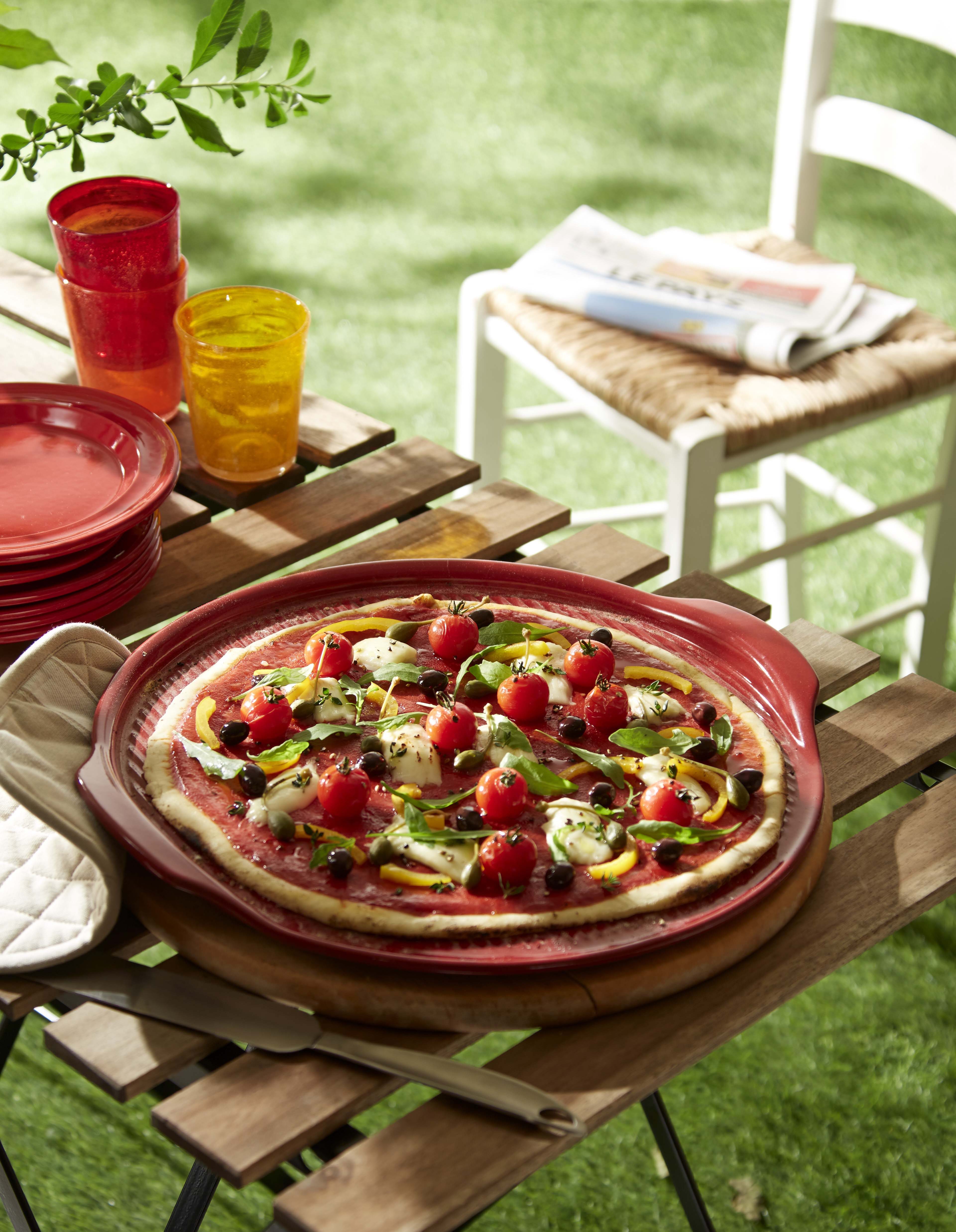 BBQ Pizzastein rot Ø37