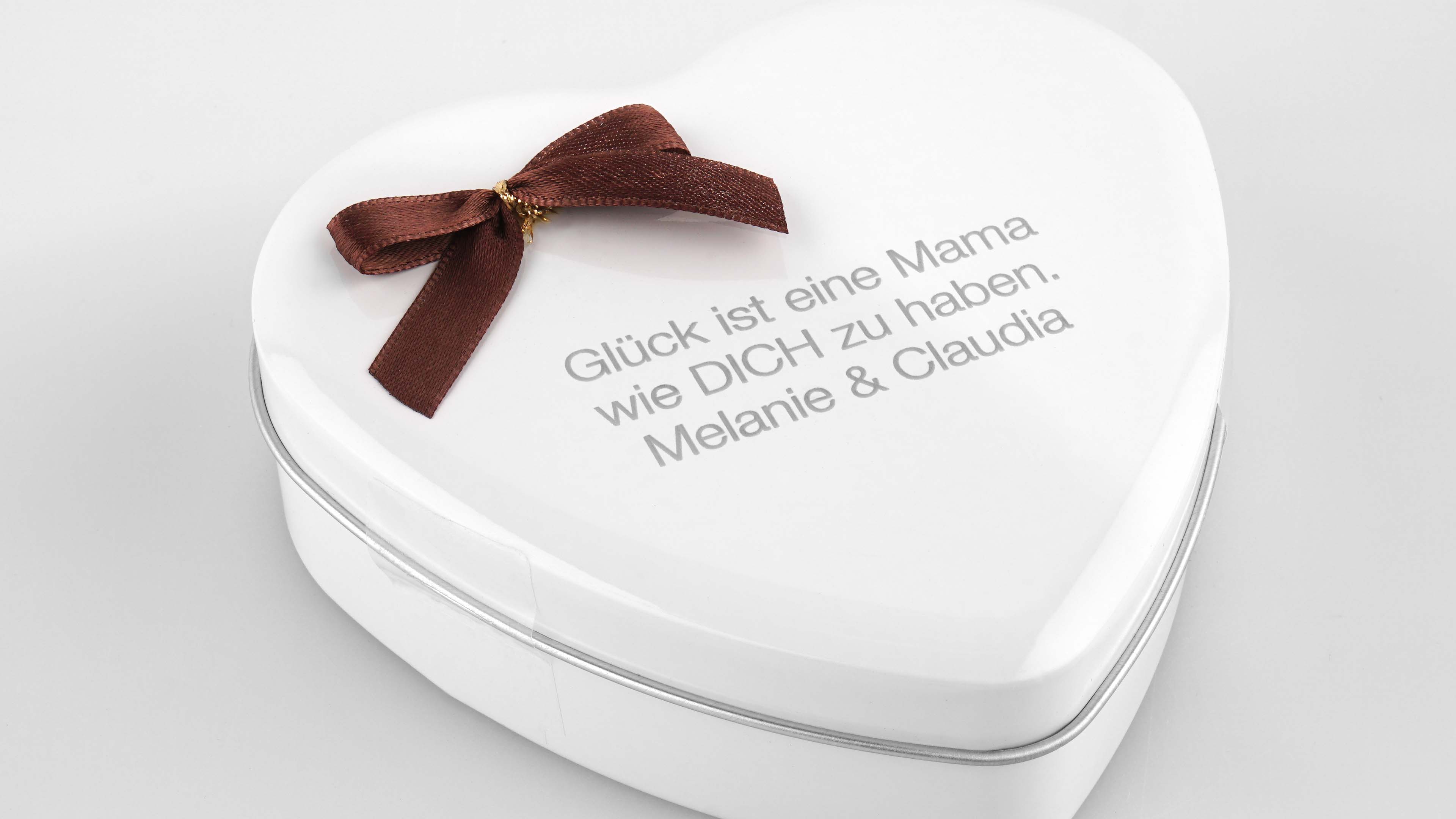 Herzformige Box, Geschenkbox, Rote Schleife, Personalisierte Botschaft, Schmuck-/Andenken-Box