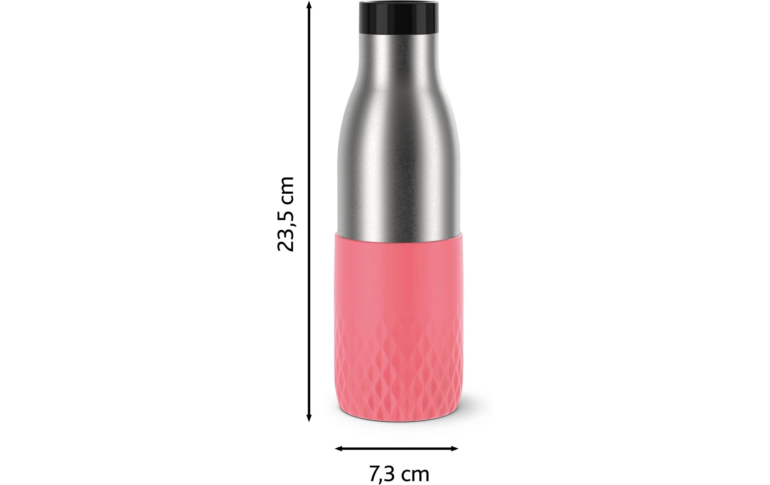 stainless steel, Wasserflasche, pinke Hülle, Metallflasche, auslaufsicher