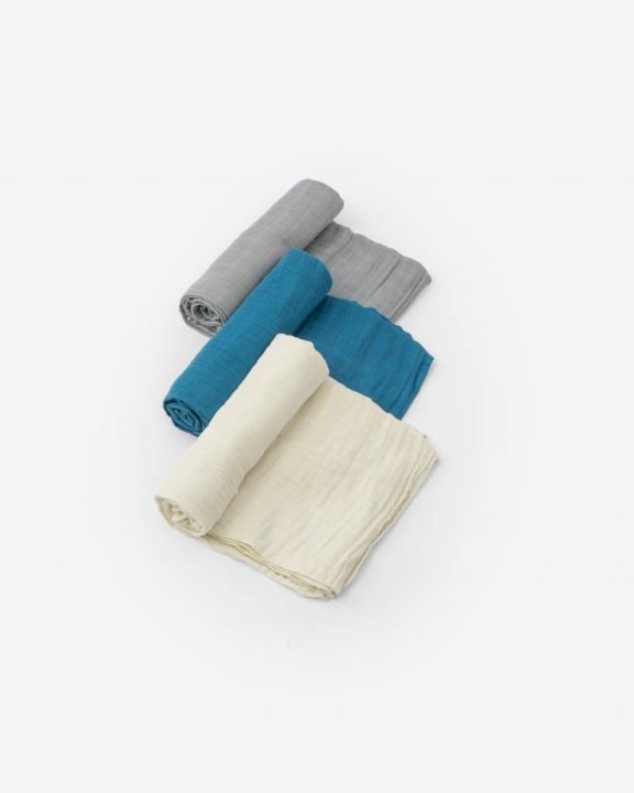 Cotton Muslin Swaddle 3 Pack - Lake