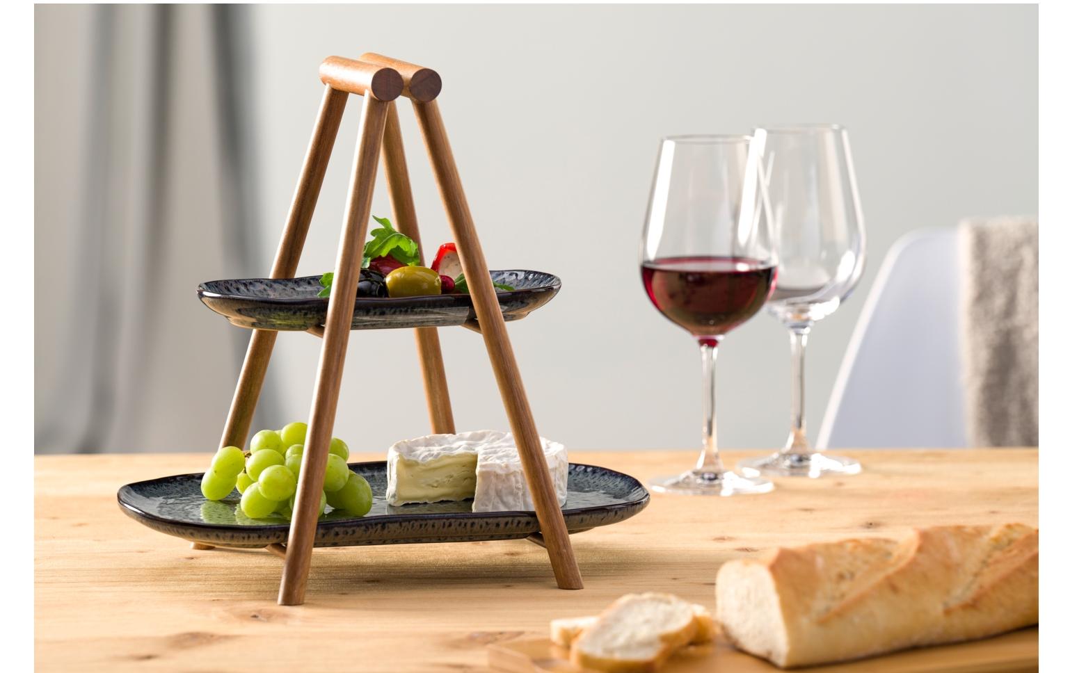 Leonardo Etagere Matera oval grau Brot, Essen