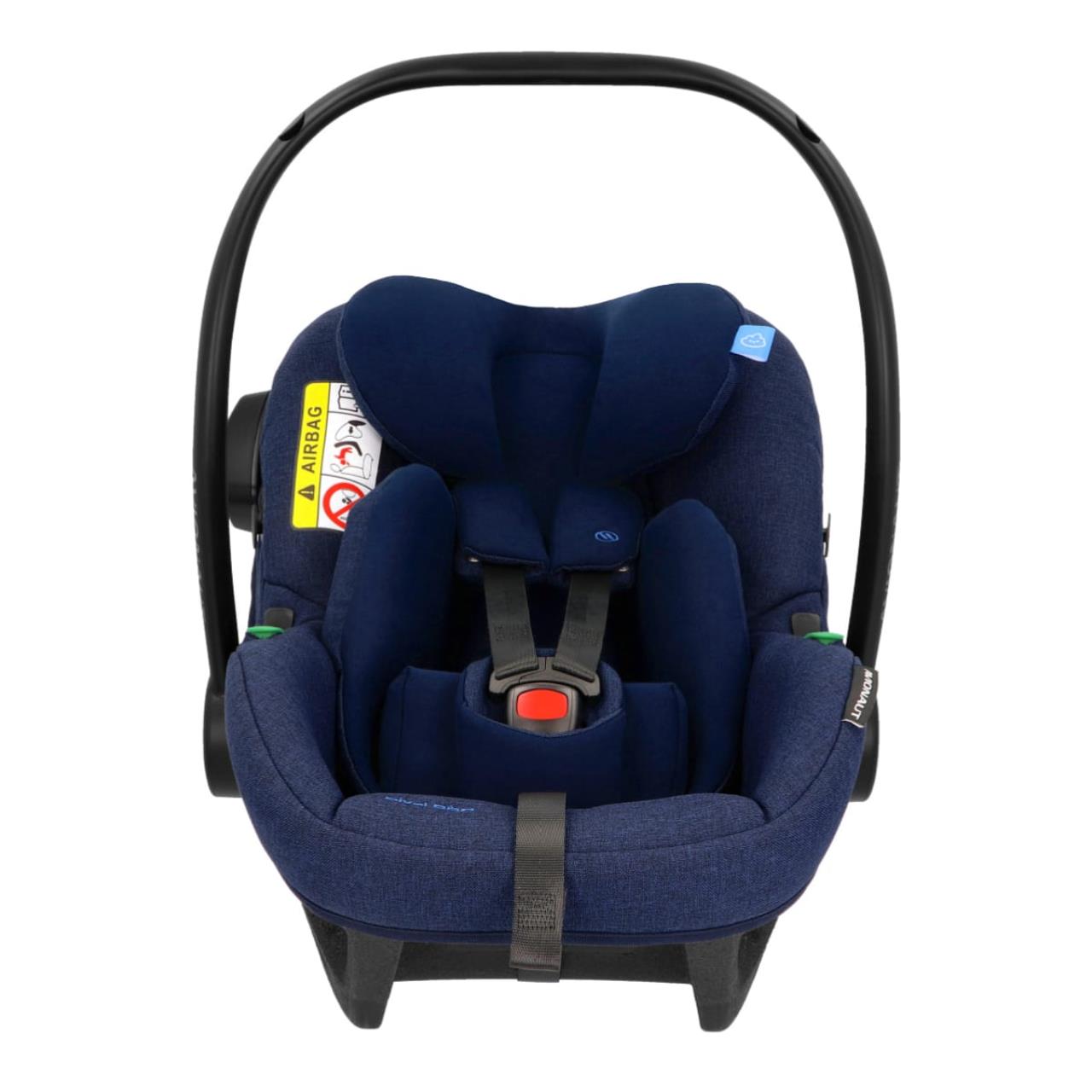 Baby car seat,  infant seat,  rear-facing,  navy blue,  harness safety