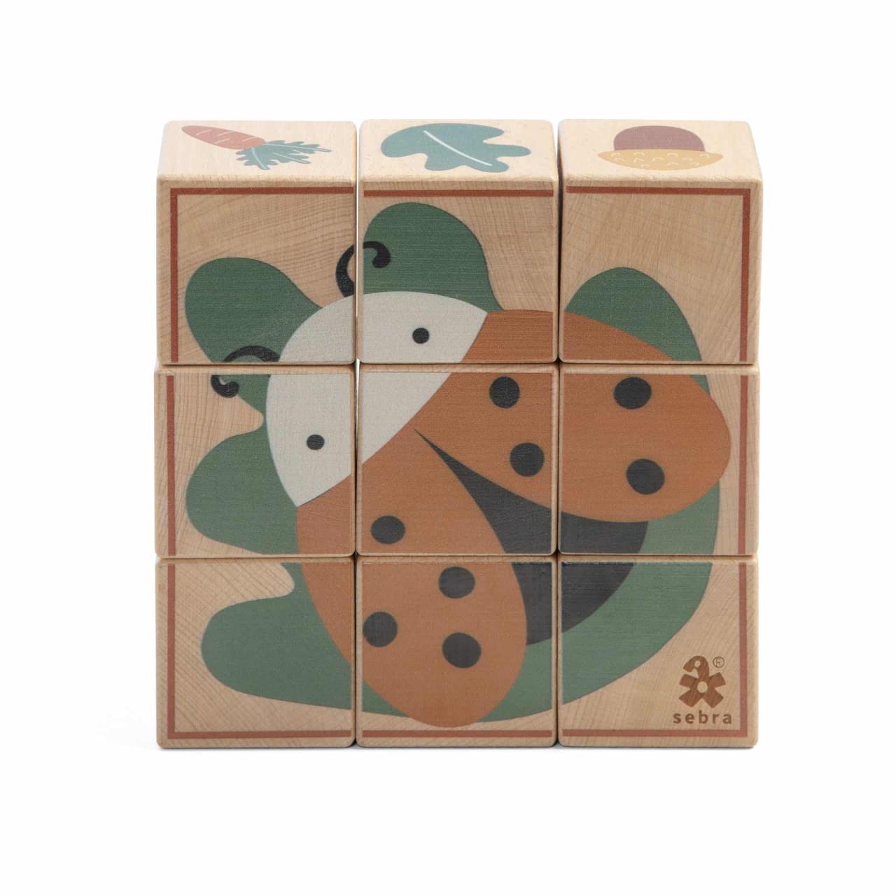 Würfel-Puzzle aus Holz, Woodland