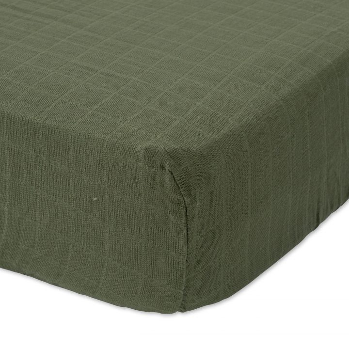 Cotton Muslin Crib Sheet - Fern