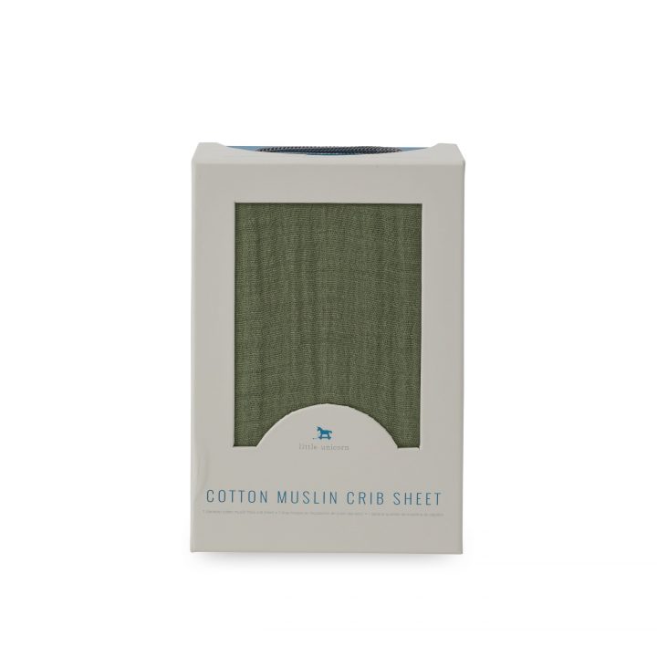 Cotton Muslin Crib Sheet - Fern