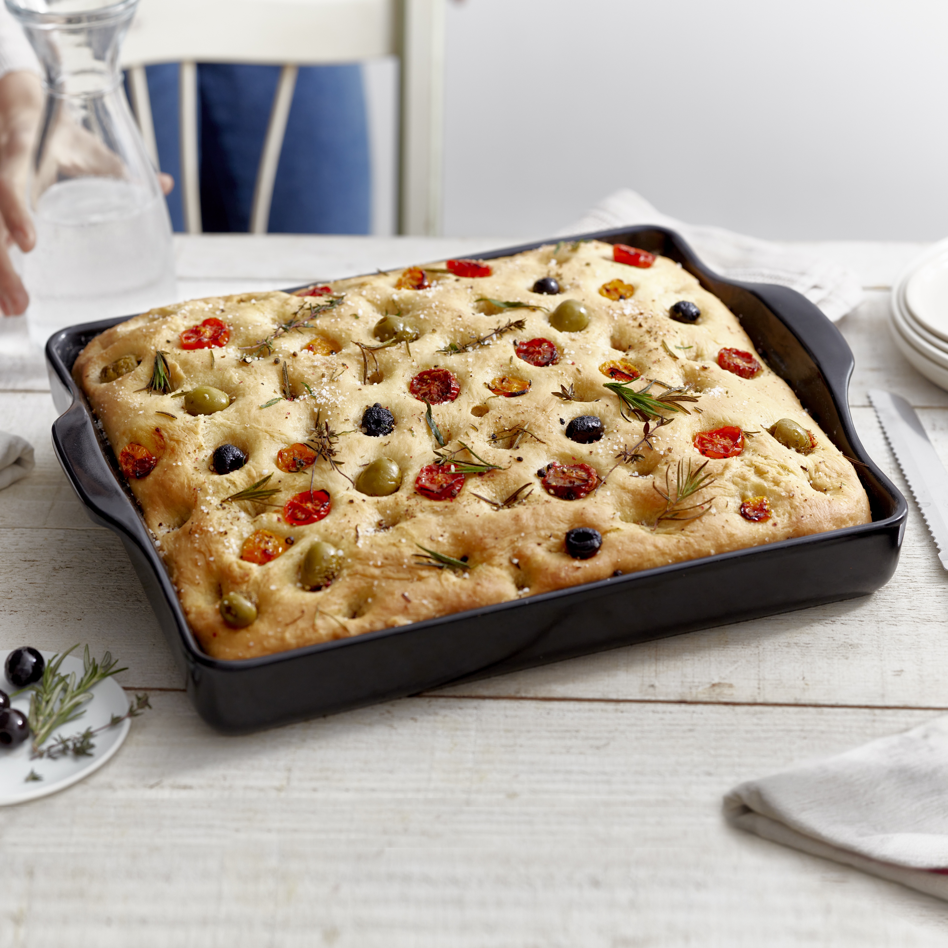 Focaccia Form Keramik anthrazit 40.5x31.5x6.9cm
