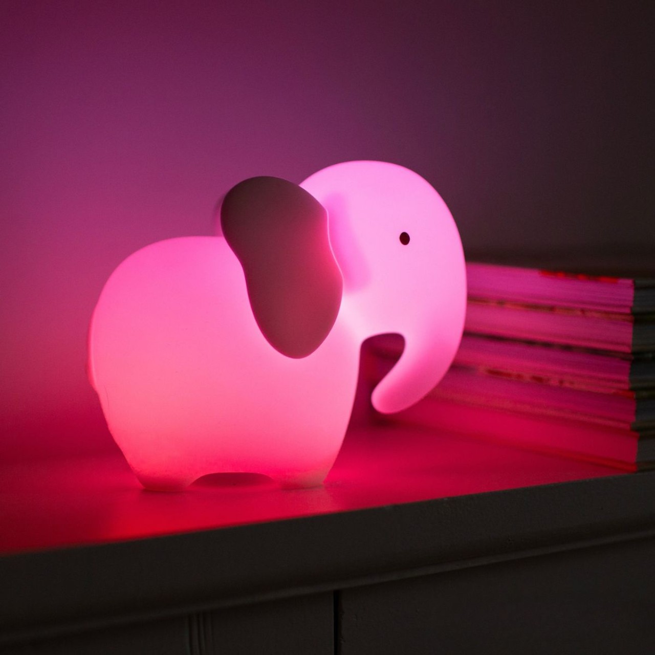 Symbol, Elefant LED, Nachtlicht, Stofflampe, Pink, Dekolicht