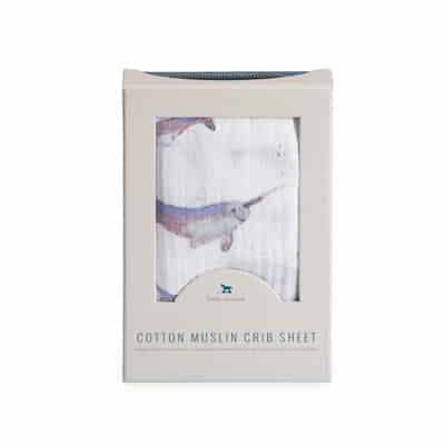 Cotton Muslin Crib Sheet - Narwhal