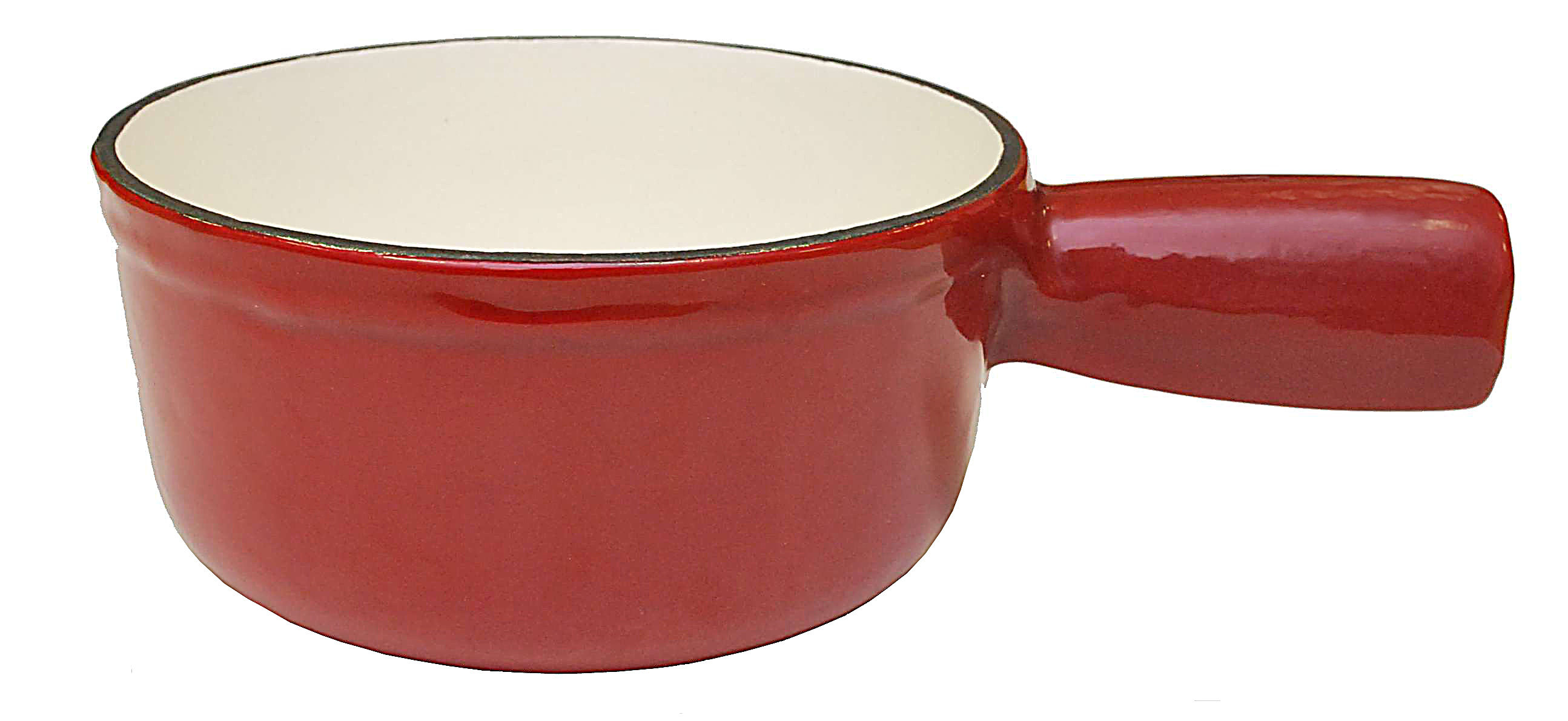 Caquelon Gusseisen rot/weiss Ø  15 cm