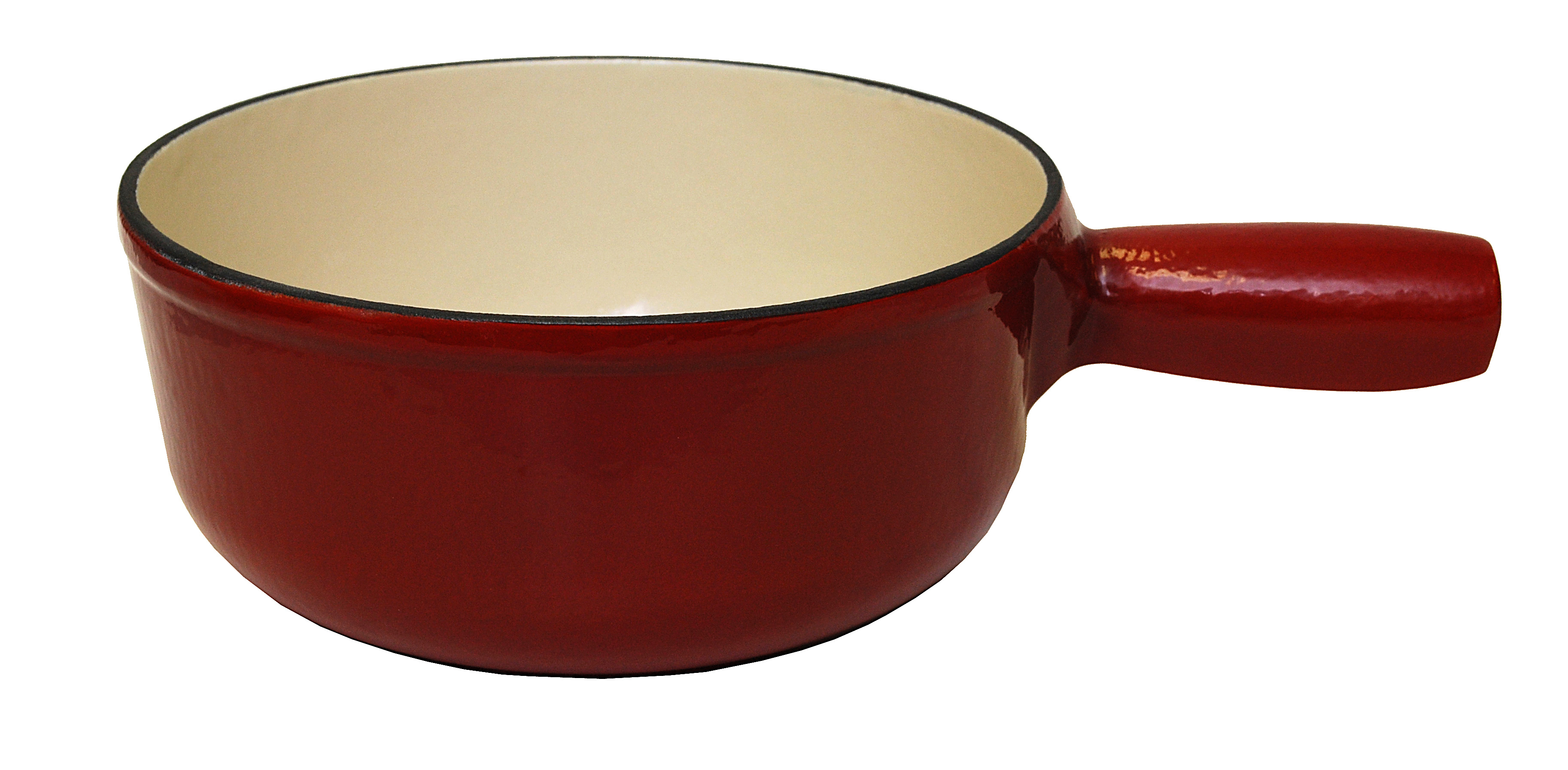Caquelon Gusseisen rot/weiss Ø  21 cm 1.8 Lt.