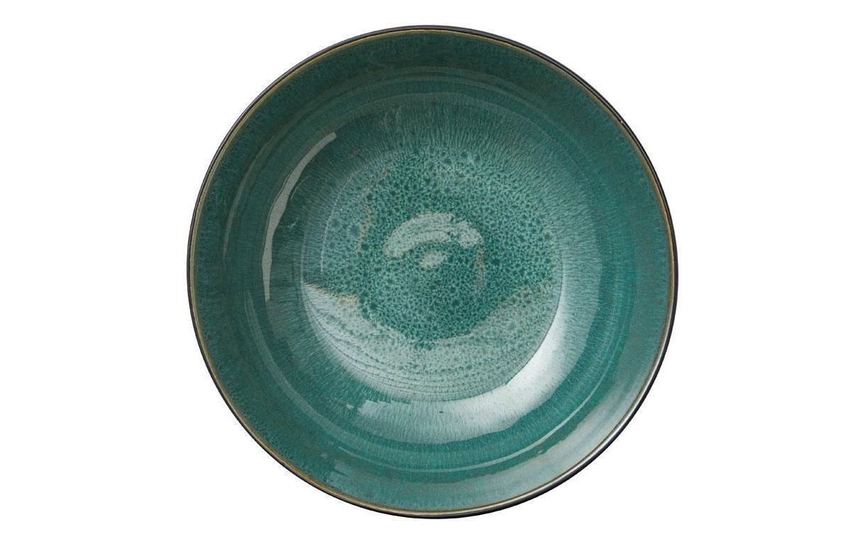 Teller, Keramik-Teller, Glasiertes Geschirr, Teal-Grün, Rundteller