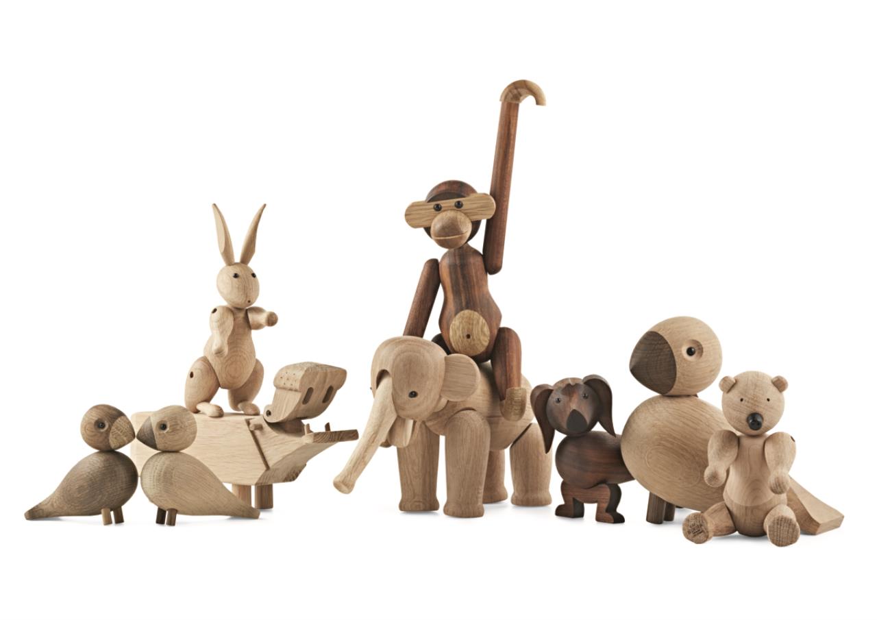 Affe klein, 18.5cm, Eiche/Ahorn